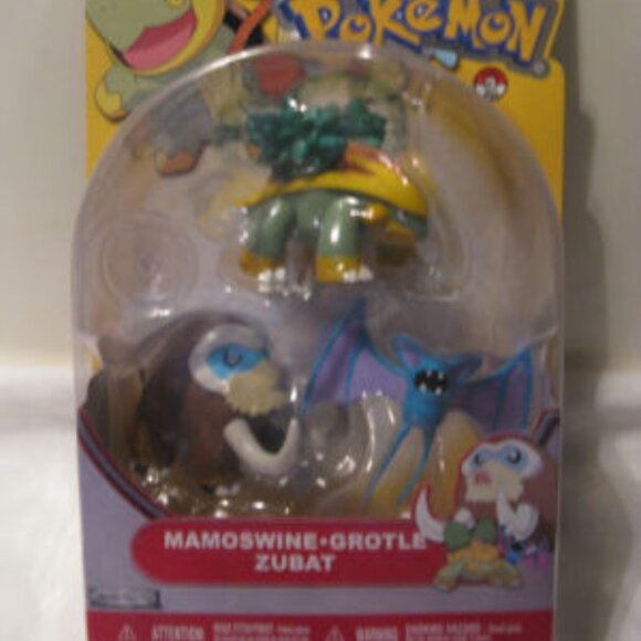 Pokemon Battle Figures 3 Pc Mamoswine, Grotle,Zubat 2009 SEALED🆕📦🏃🏻💨⚡ - Picture 3 of 15